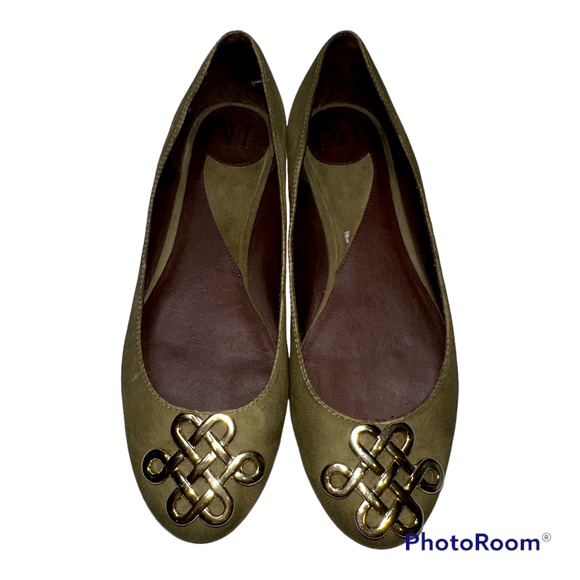 Diane Von Furstenberg Green DVF Flats 6.5M - Picture 3 of 8